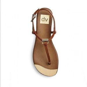 DV Kensley Cognac Gold Toe Sandals